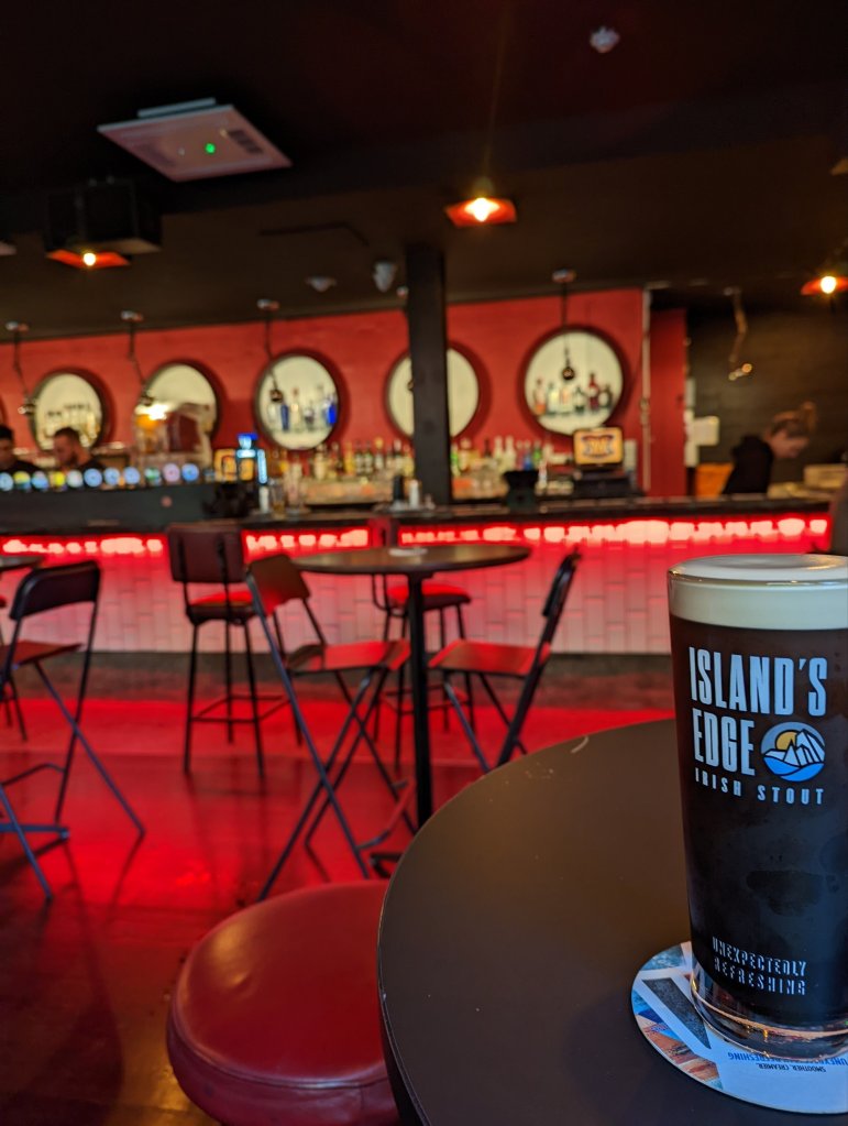 Pantibar, view from bridge over river and Panti the drag queen